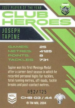 2023 NRL Traders Titanium - Club Heroes Bronze #CHB03 Joseph Tapine Back